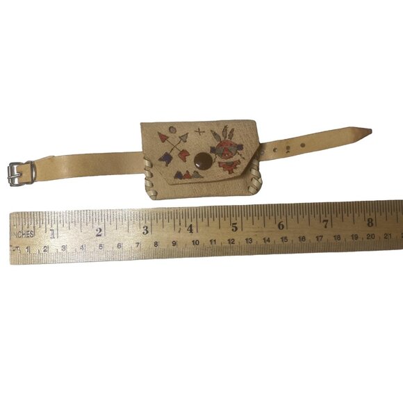 VINTAGE Native American Signed "Chief Wolf Robe" Cheyenne Artisan Leather Purses - Picture 15 of 16